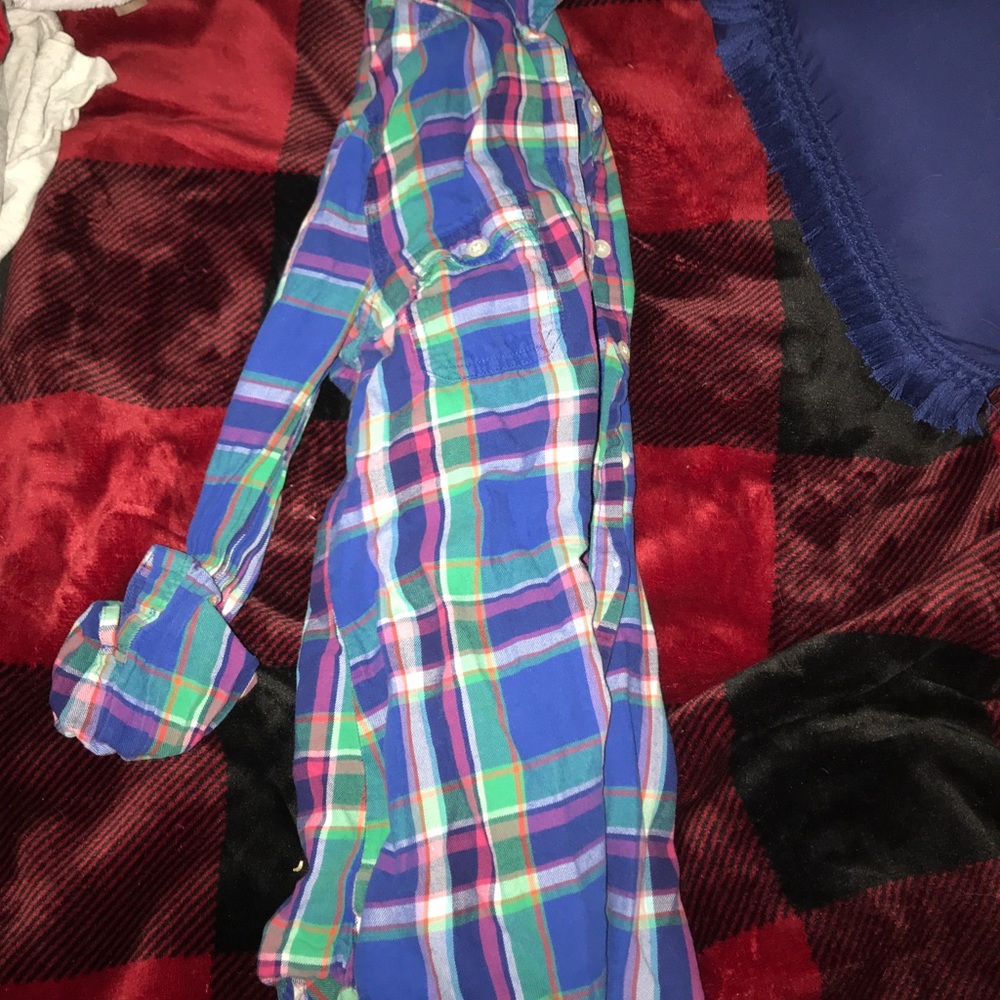 Flannel long sleeve top